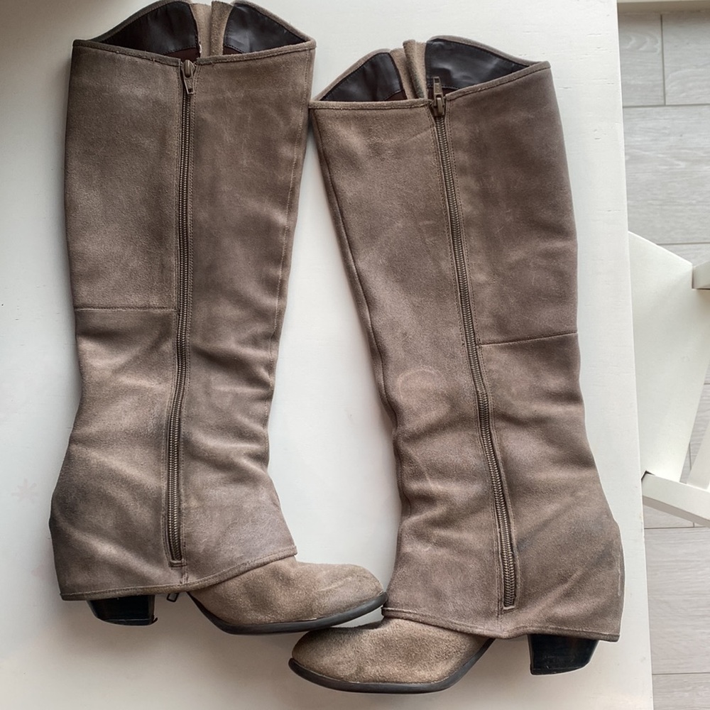 Fergie Ledger Too Almond Toe Tall Boot | Color: Silver | Size: 8